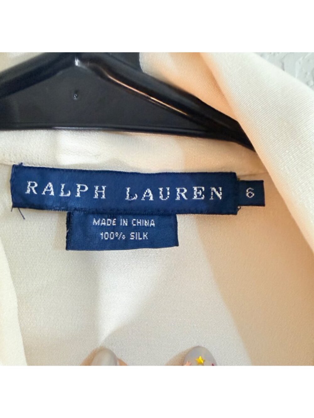 Ralph Lauren Blue Label Cream Pintucked 100% Silk Blouse Womens Size 6 - Picture 2 of 6